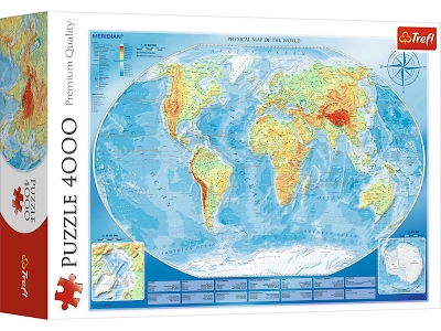 Puzzle Grande Mappa Fisica del Mondo 4000 pezzi