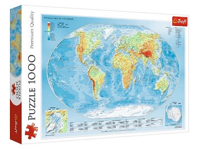 Puzzle Mappa Fisica del Mondo 1000 pezzi