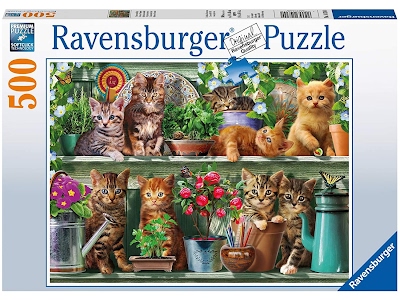 Puzzle Gatti sullo Scaffale 500 pezzi