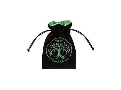 Forest Black & Green Velour Dice Bag