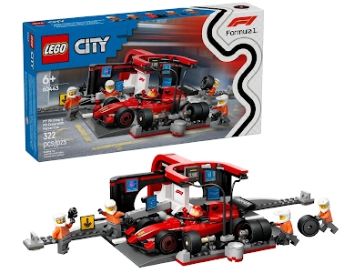 Lego City 60443 Pitstop e meccanici con monoposto Ferrari F1