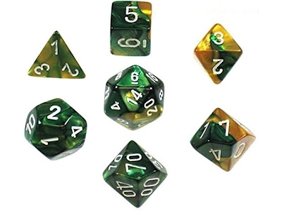 Set di Dadi Gemini Verde-Bianco