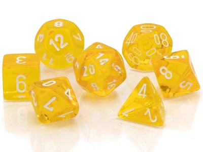 Set di Dadi Trasparenti Giallo