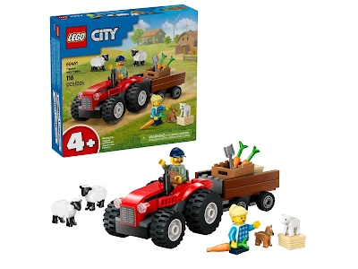 Lego City 60461 Trattore agricolo rosso con rimorchio e pecore