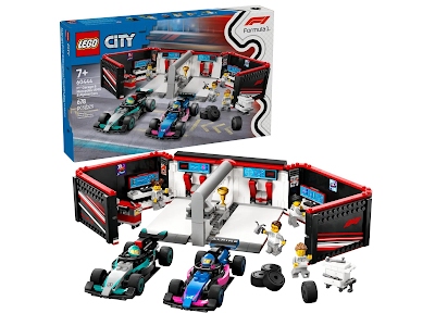 Lego City 60444 Garage con monoposto Mercedes-AMG e Alpine F1